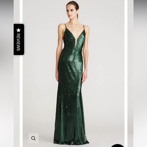 Halston “Cal” Emerald Sequin Dress